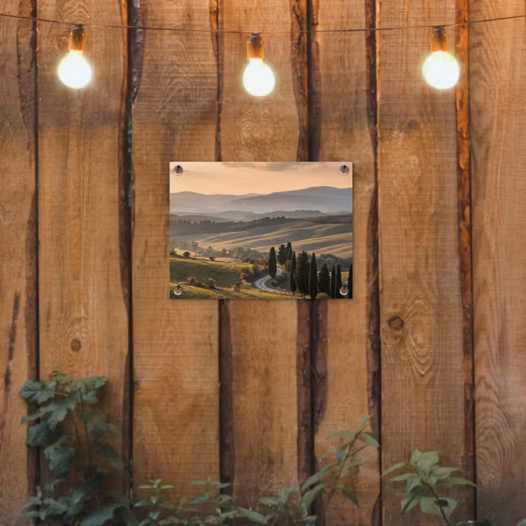 Toscaans - Landschap - Heuvels tuinposter los doek klein -sfeer1