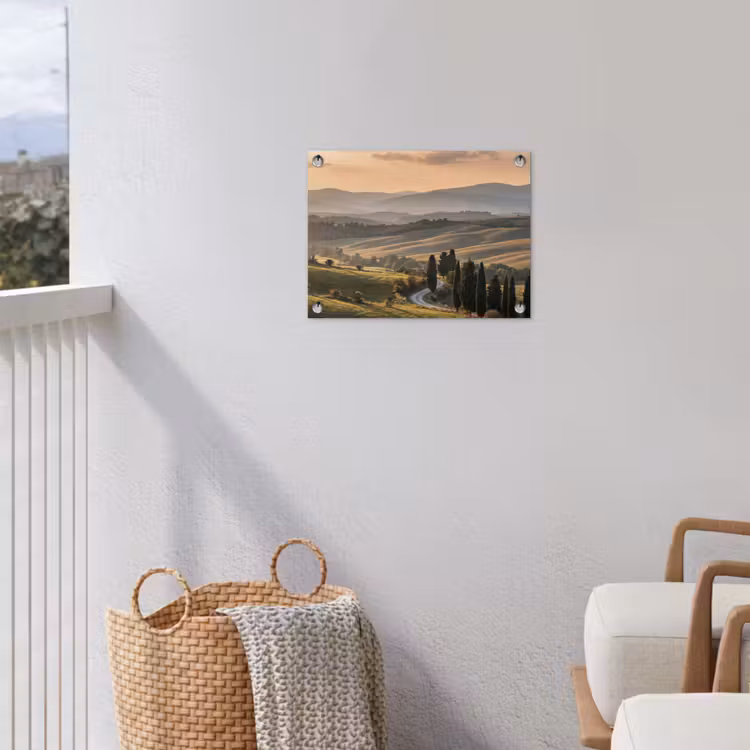Toscaans - Landschap - Heuvels tuinposter los doek klein -sfeer8