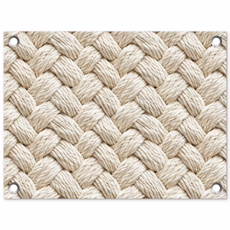 Touw - Gebreid - Beige tuinposter los doek klein 239 -3d