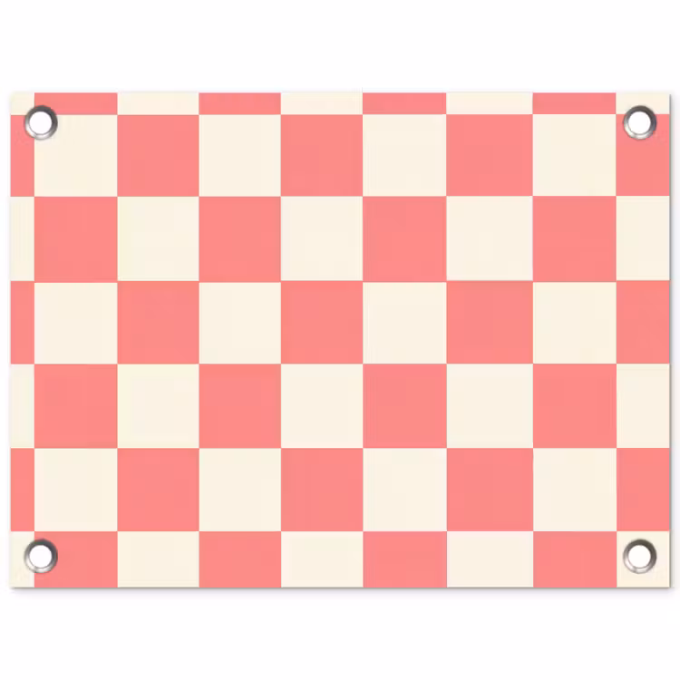 Traditioneel - Patroon - Roze tuinposter los doek klein 239 -3d