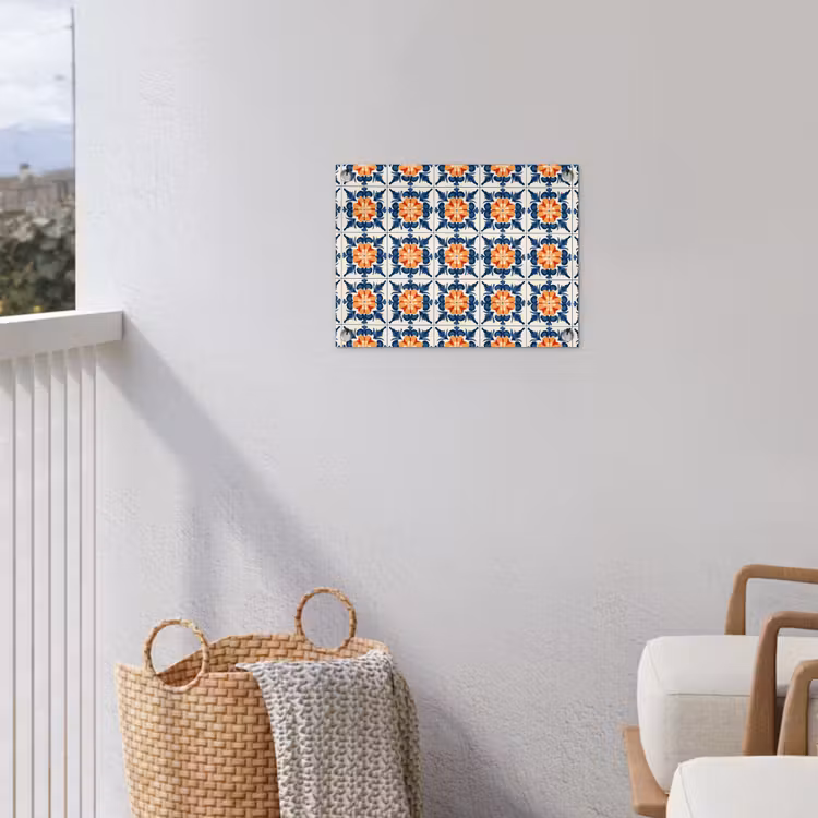 Traditioneel - Tegel - Oranje tuinposter los doek klein 239 -sfeer8