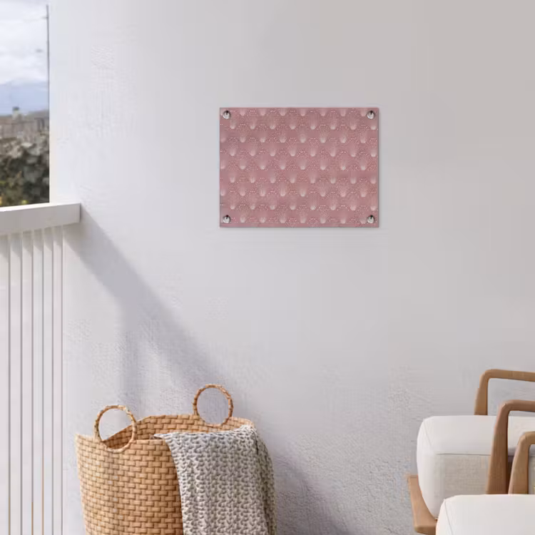 Trendy - Patroon - Roze tuinposter los doek klein 239 -sfeer8