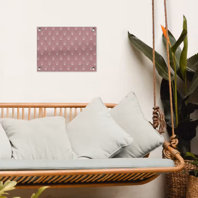 Trendy - Patroon - Roze tuinposter los doek klein 239 -sfeer7
