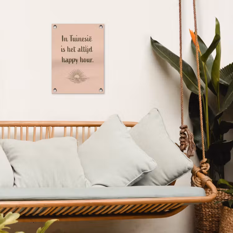 Tuin - Roze - Quote - Zon tuinposter los doek klein -sfeer7