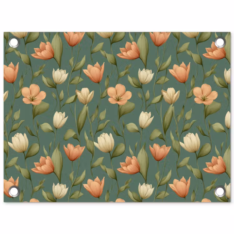 Tulpen - Botanisch - Groen tuinposter los doek klein 239 -3d