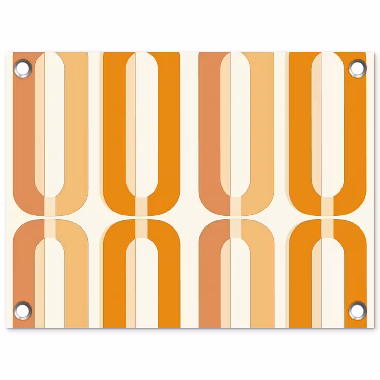 U-vorm - Retro - Oranje tuinposter los doek klein 239 -3d