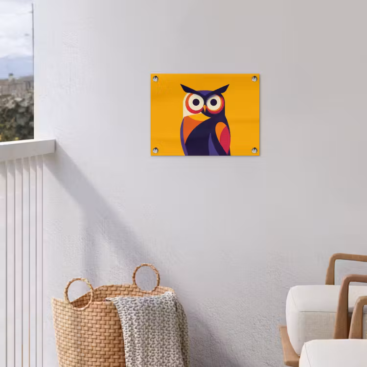 Uil - Grafisch - Kleurrijk - Ogen tuinposter los doek klein -sfeer8