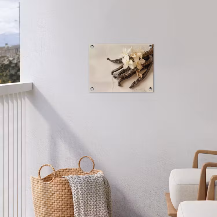 Vanille - Bloemen - Beige tuinposter los doek klein -sfeer8