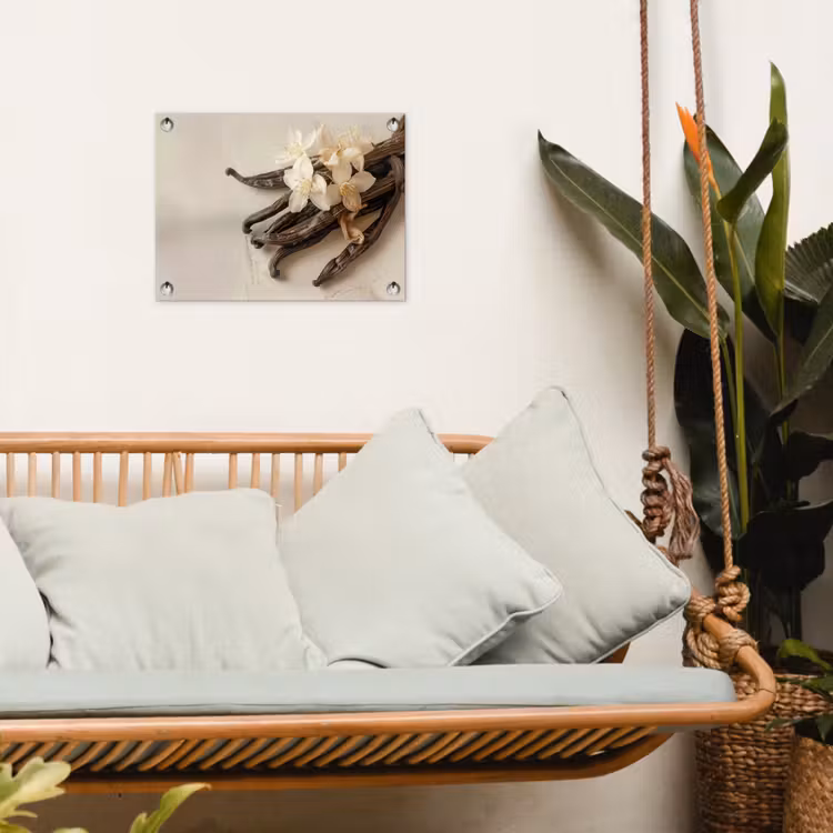 Vanille - Bloemen - Beige tuinposter los doek klein -sfeer7