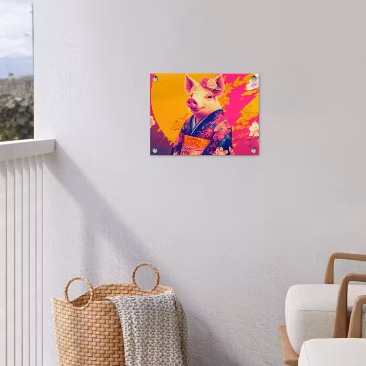 Varken - Bloemkroon - Kimono - Abstract tuinposter los doek klein -sfeer8