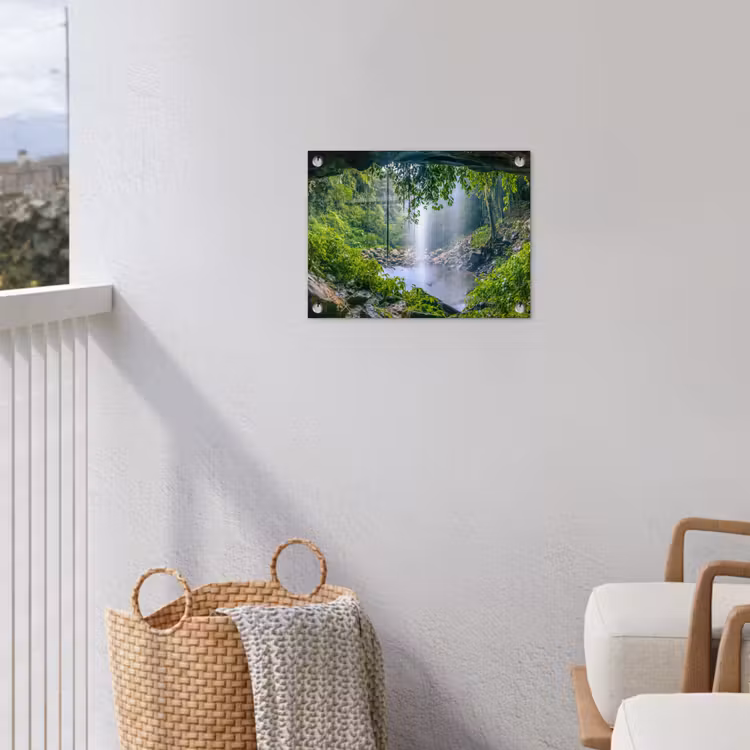 Verborgen Waterval tuinposter los doek klein -sfeer8