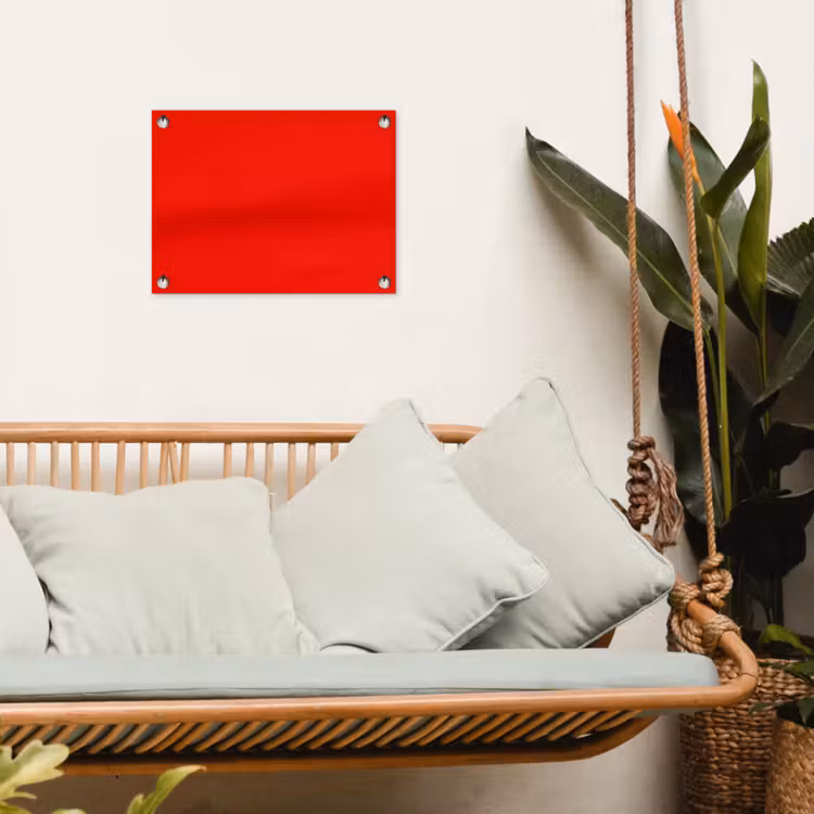Vibrant - Vermilion - Rood tuinposter los doek klein 239 -sfeer7