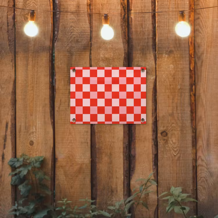 Vierkant - Klassiek - Rood tuinposter los doek klein 239 -sfeer1