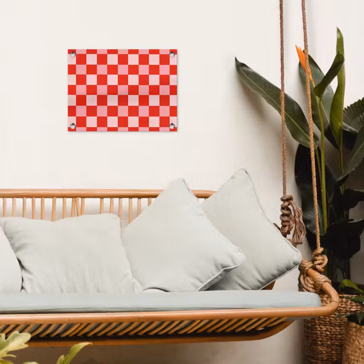 Vierkant - Klassiek - Rood tuinposter los doek klein 239 -sfeer7