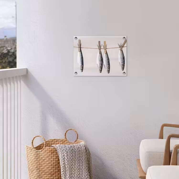 Tuinposter - Vis - Hangend - Eten - Vis - Hangend - Eten tuinposter los doek klein