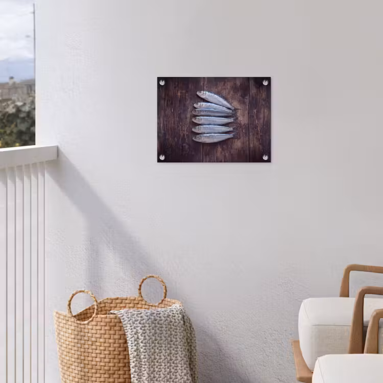 Tuinposter - Vis - Hout - Eten - Vis - Hout - Eten tuinposter los doek klein