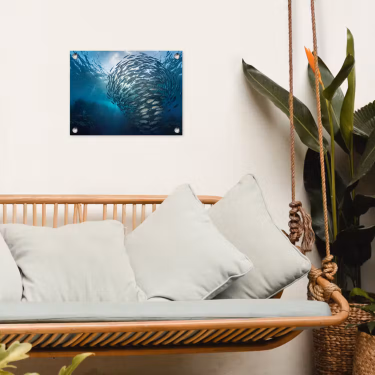 Vis - School - Oceaan - Natuur - Blauw tuinposter los doek klein -sfeer7