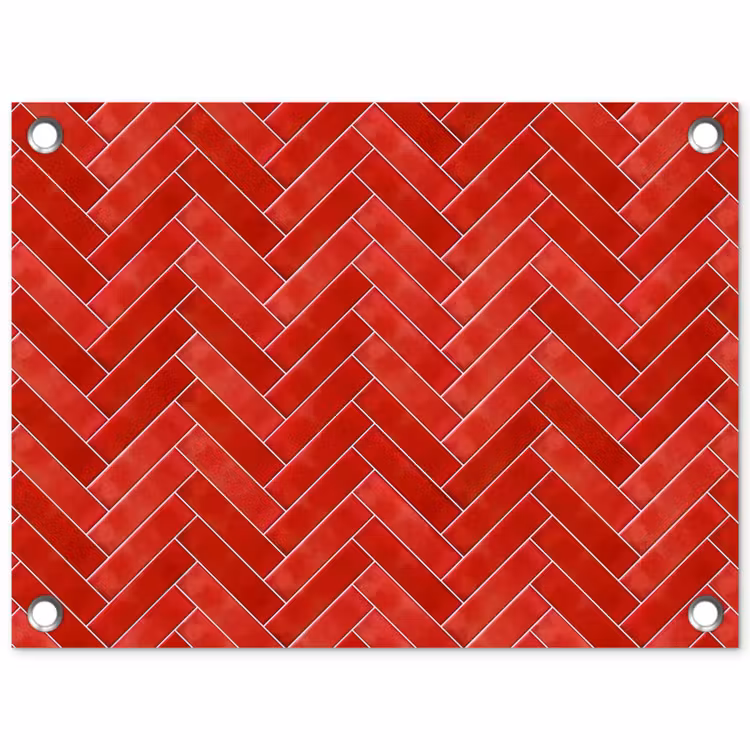 Visgraat - Tegel - Rood tuinposter los doek klein 239 -3d