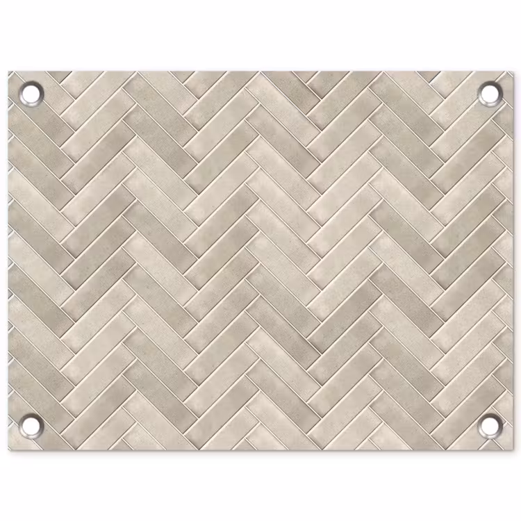 Visgraat - Wandtegel - Beige tuinposter los doek klein 239 -3d