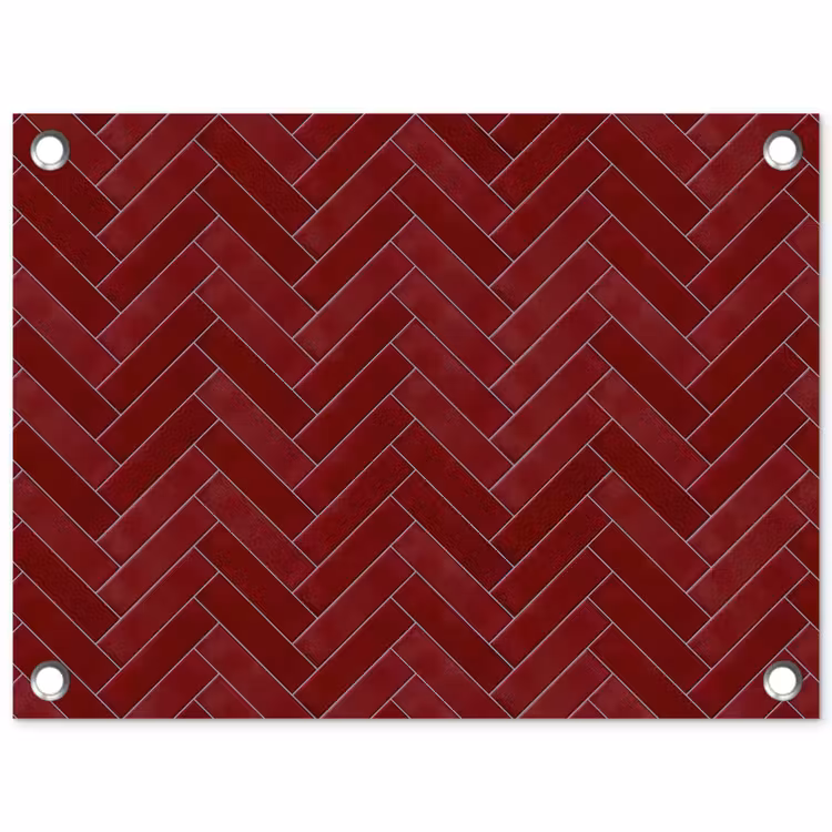 Visgraat - Wandtegel - Bordeaux - Rood tuinposter los doek klein 239 -3d
