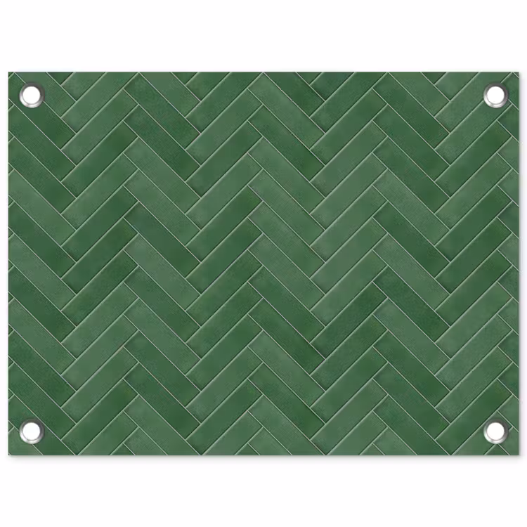 Visgraat - Wandtegel - Bosgroen tuinposter los doek klein 239 -3d