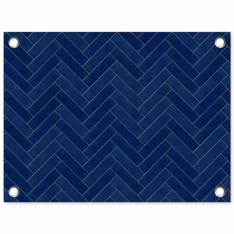 Visgraat - Wandtegel - Donkerblauw - Navy Blue tuinposter los doek klein 239 -3d