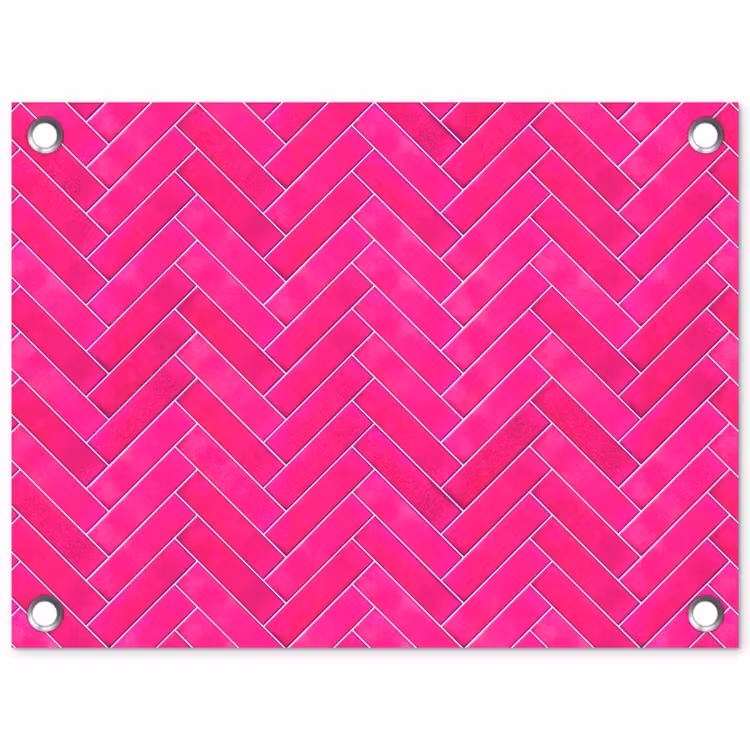 Visgraat - Wandtegel - Fuchsia - Roze tuinposter los doek klein 239 -3d