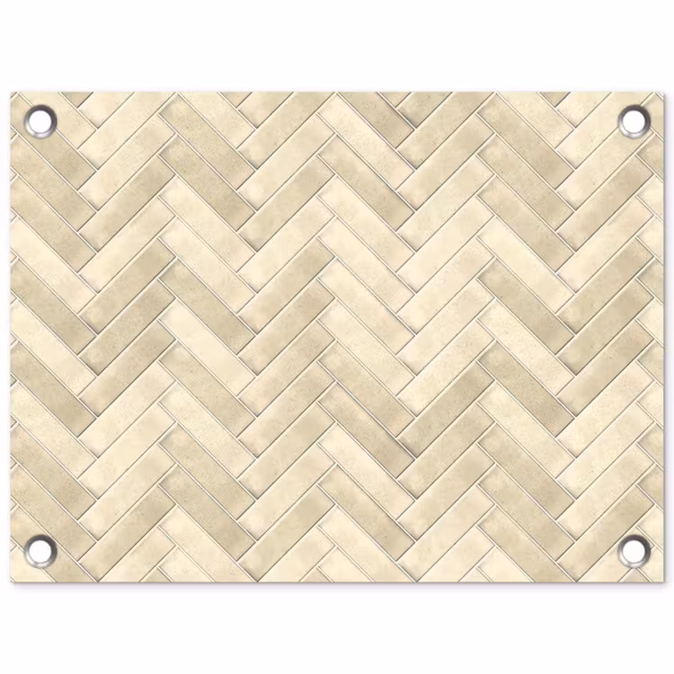 Visgraat - Wandtegel - Licht Beige tuinposter los doek klein 239 -3d