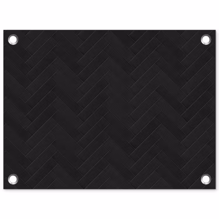 Visgraat - Wandtegel - Mat - Zwart tuinposter los doek klein 239 -3d