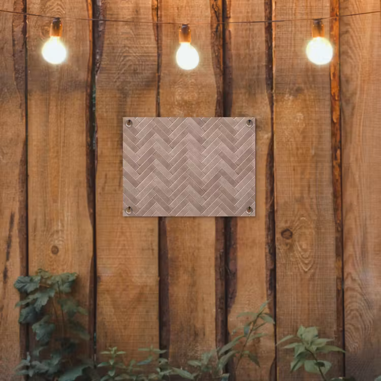 Visgraat - Wandtegel - Oudroze - Terracotta tuinposter los doek klein 239 -sfeer1