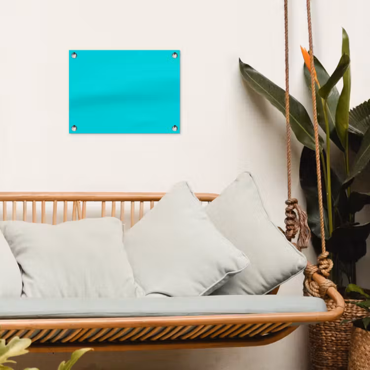 Vivid - Aquamarine - Turkoois tuinposter los doek klein 239 -sfeer7