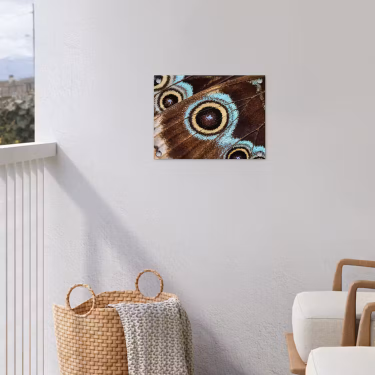 Vleugels - Vlinder - Blauw tuinposter los doek klein -sfeer8