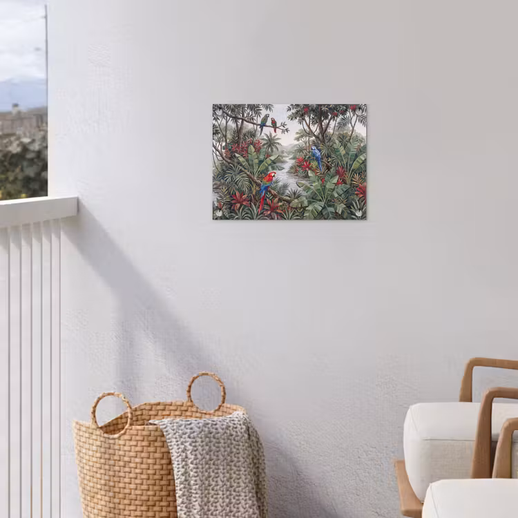 Vogel - Jungle - Natuur - Mozaïek - Groen tuinposter los doek klein -sfeer8