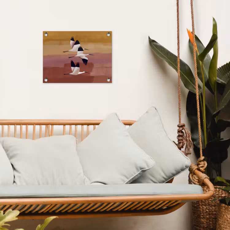 Vogels - Snavel - Abstract tuinposter los doek klein -sfeer7