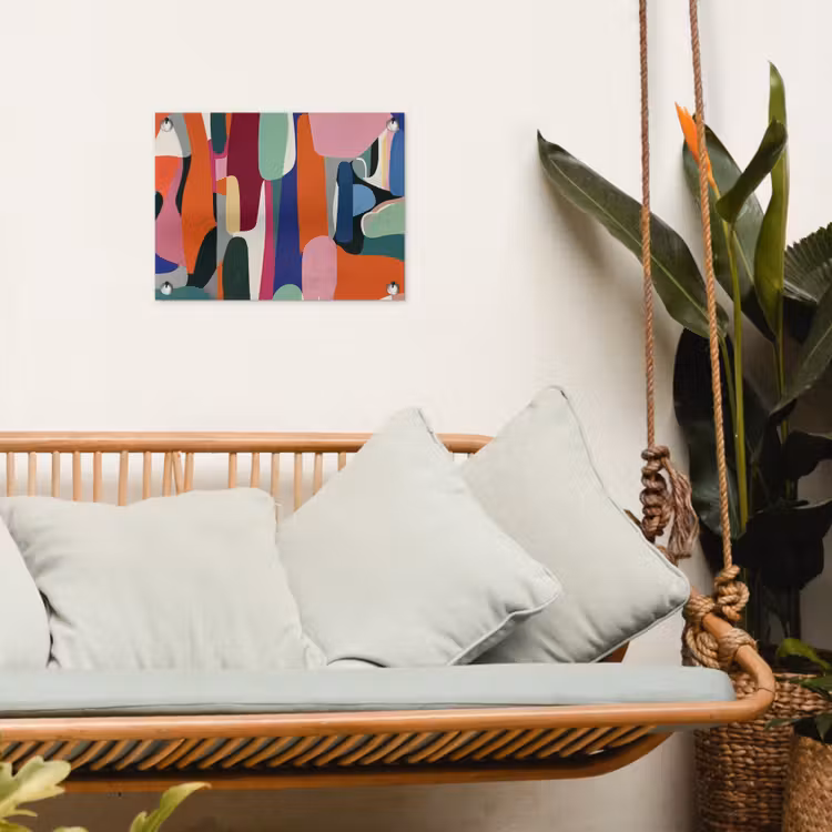 Vormen - Ritmisch - Kleuren - Abstract tuinposter los doek klein -sfeer7