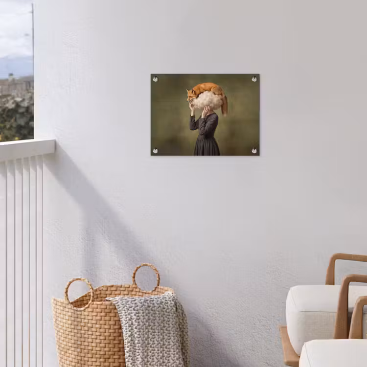 Vos - Surrealistisch - Groen tuinposter los doek klein -sfeer8