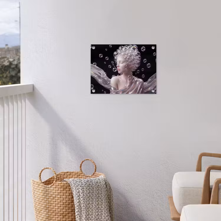 Vrouw - Bellen - Abstract - Kleurrijk tuinposter los doek klein -sfeer8