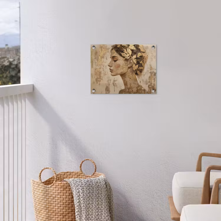 Vrouw - Goud - Abstract - Textuur tuinposter los doek klein -sfeer8