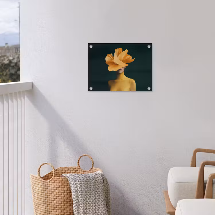 Vrouw - Hoed - Geel tuinposter los doek klein -sfeer8