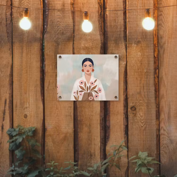 Vrouw - Kimono - Pastel tuinposter los doek klein -sfeer1