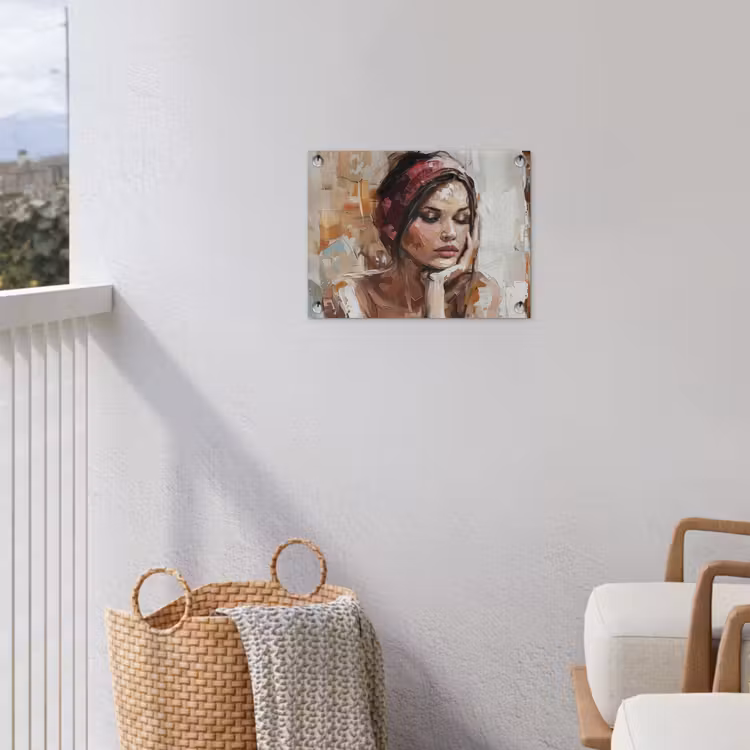Vrouw - Verflook - Portret - Modern tuinposter los doek klein -sfeer8