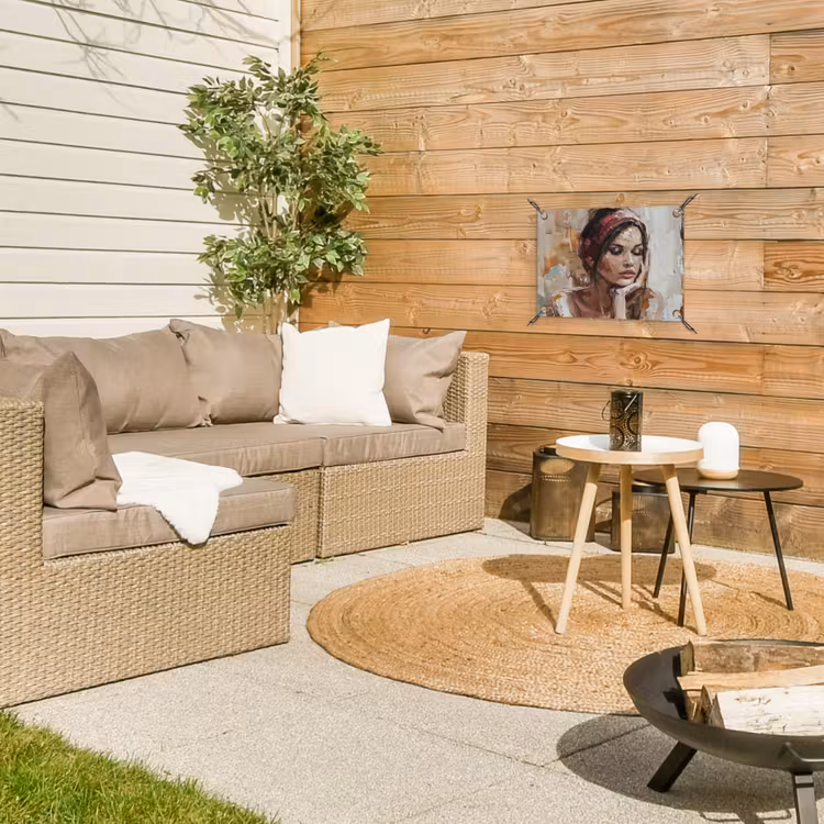 Vrouw - Verflook - Portret - Modern tuinposter los doek klein -sfeer4