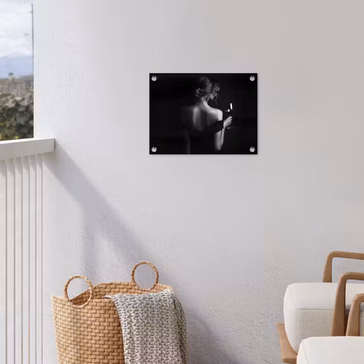 Vrouw - Wijn - Jurk tuinposter los doek klein -sfeer8
