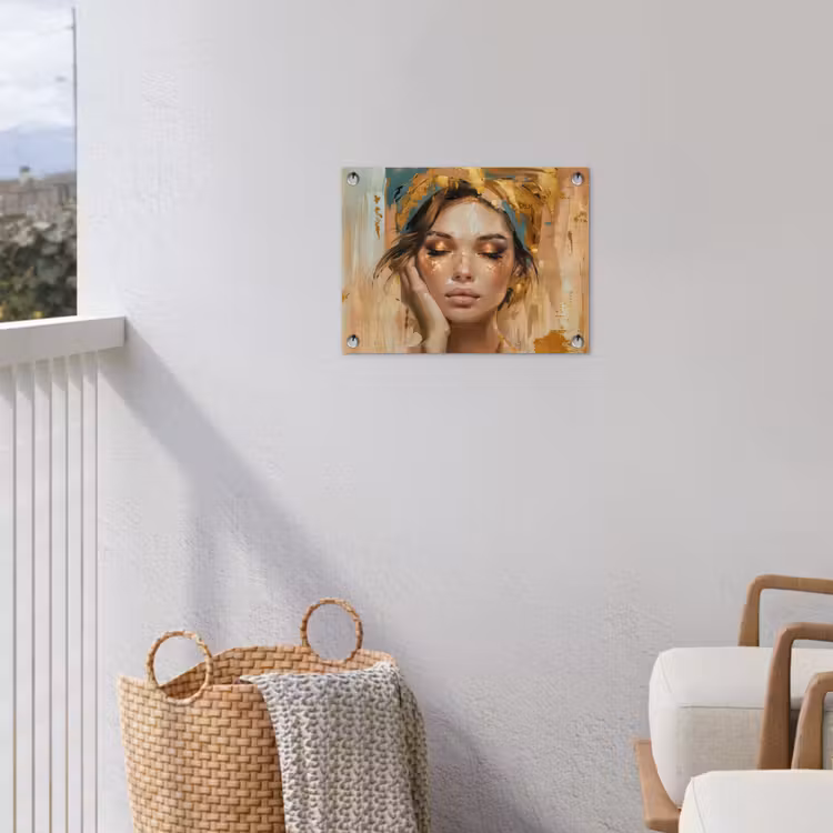 Vrouwen - Portret - Luxe - Goud tuinposter los doek klein -sfeer8