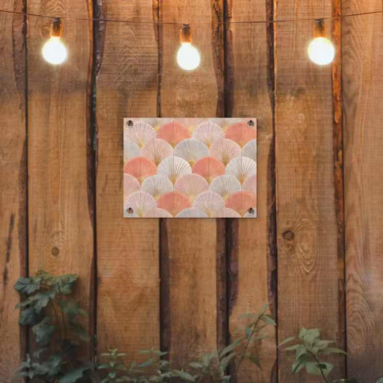 Waaiers - Goud - Roze tuinposter los doek klein 239 -sfeer1