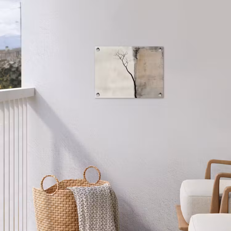 Wabi sabi - Plant - Beige tuinposter los doek klein -sfeer8