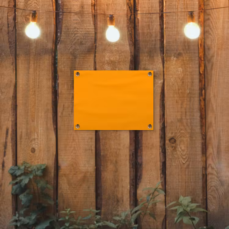 Warm - Ochre - Oranje tuinposter los doek klein 239 -sfeer1