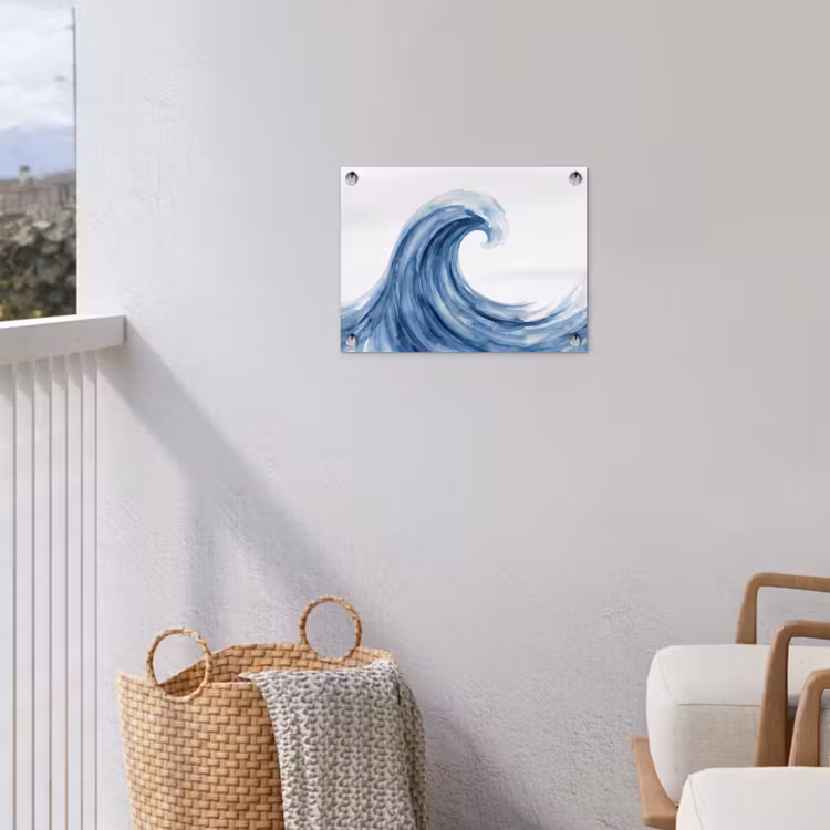 Water - Beweging - Natuur - Modern - Blauw tuinposter los doek klein -sfeer8