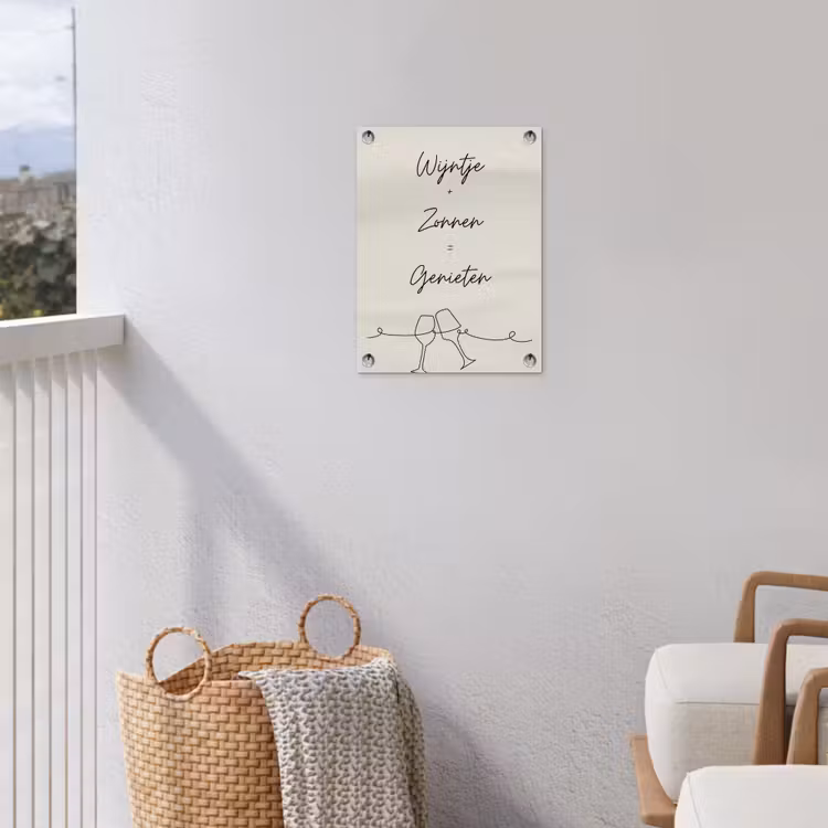 Wijn en Zonnen tuinposter los doek klein -sfeer8