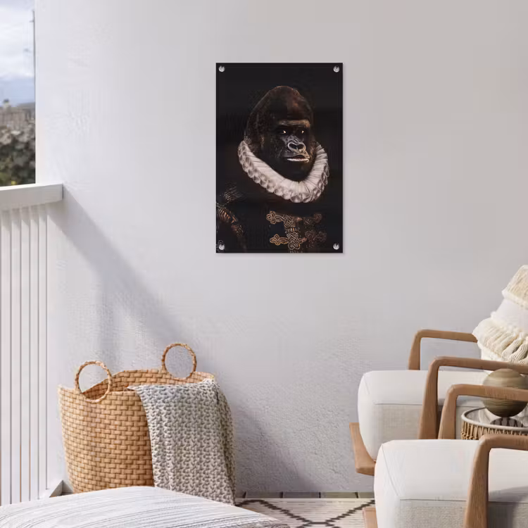 Willem van Oranje - Adriaen Thomasz - Aap tuinposter los doek klein -sfeer8